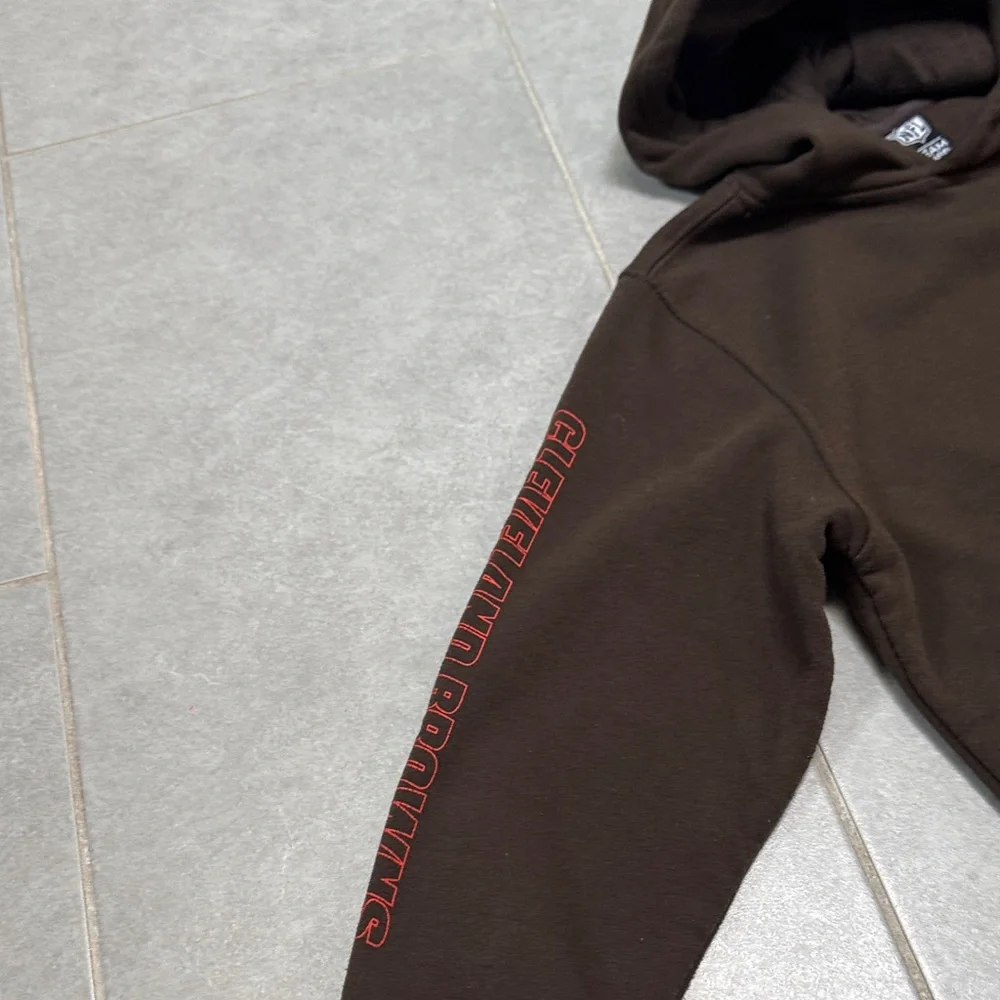 Cleveland Browns Hoodie with Helmet Logo and Cleveland Browns on sleeves